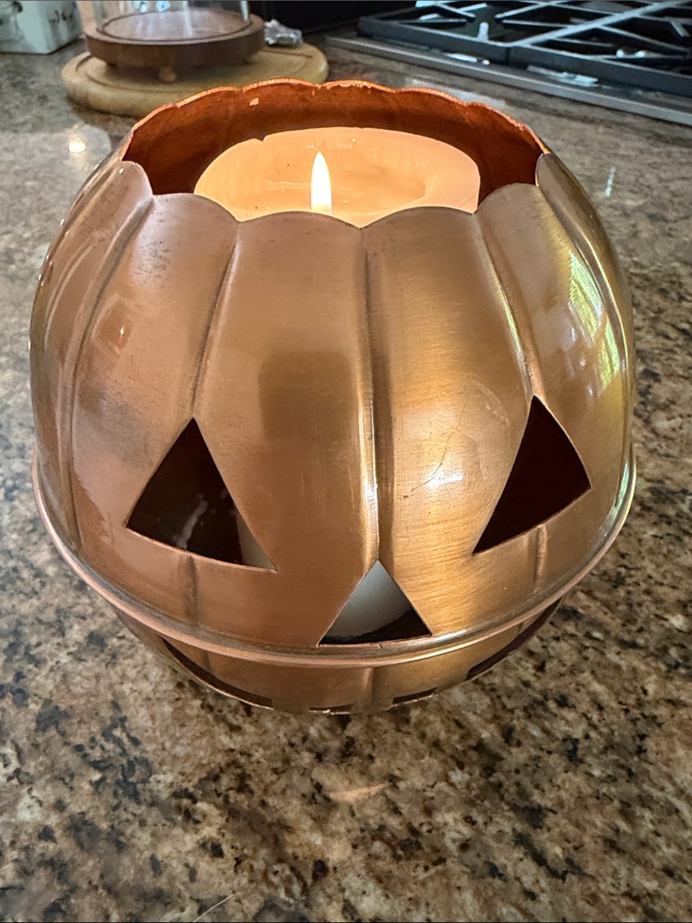 Restoration Hardware Metallic Halloween Jack-O'-Lantern Decor - Copper Pumpkin